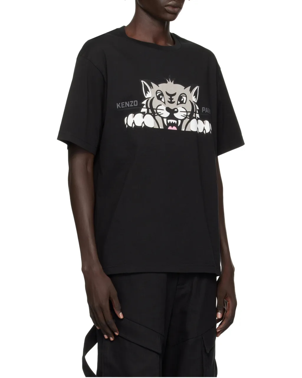 Happy Tiger Printed Crewneck T-Shirt