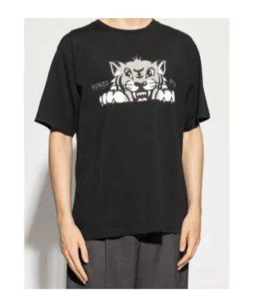 Happy Tiger Printed Crewneck T-Shirt