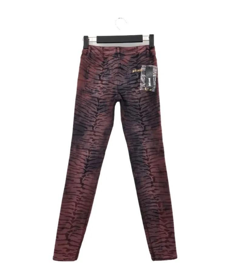 Textured And Patterned Denim Pants