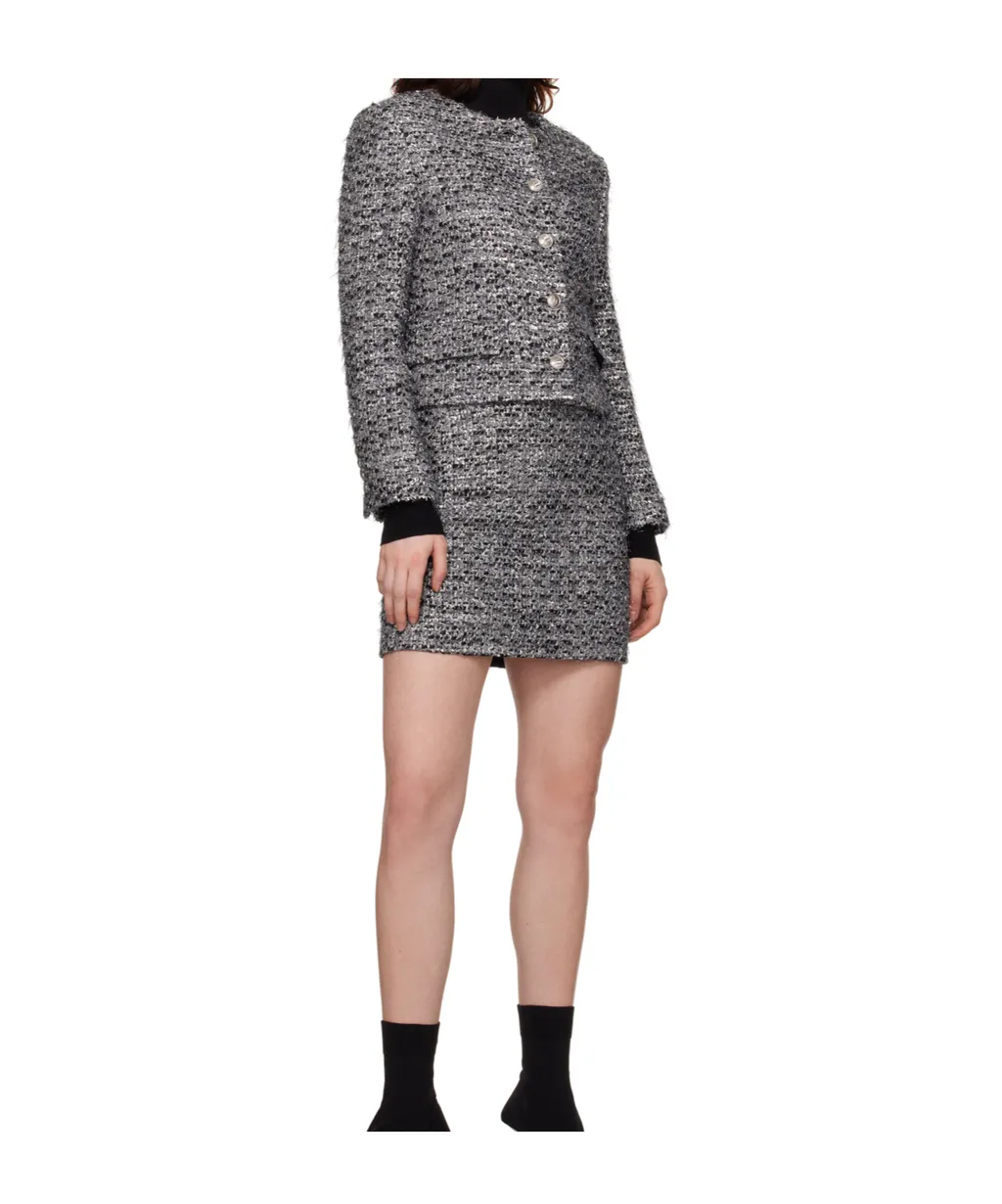 Round-Neck Cropped Jacket