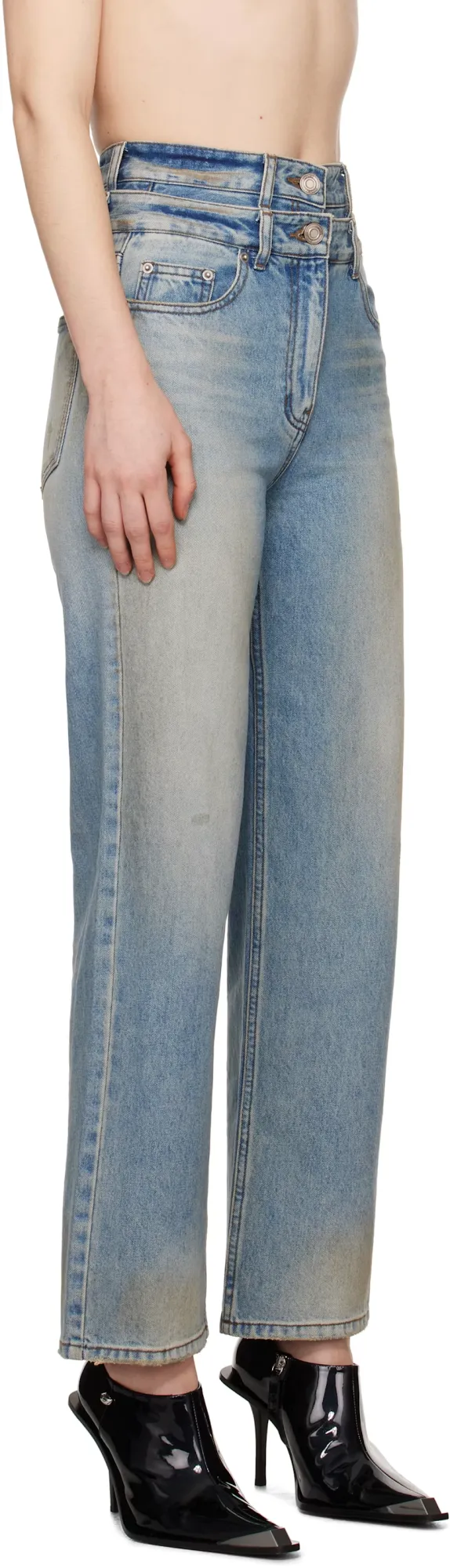 Double Waist Dirty Jeans
