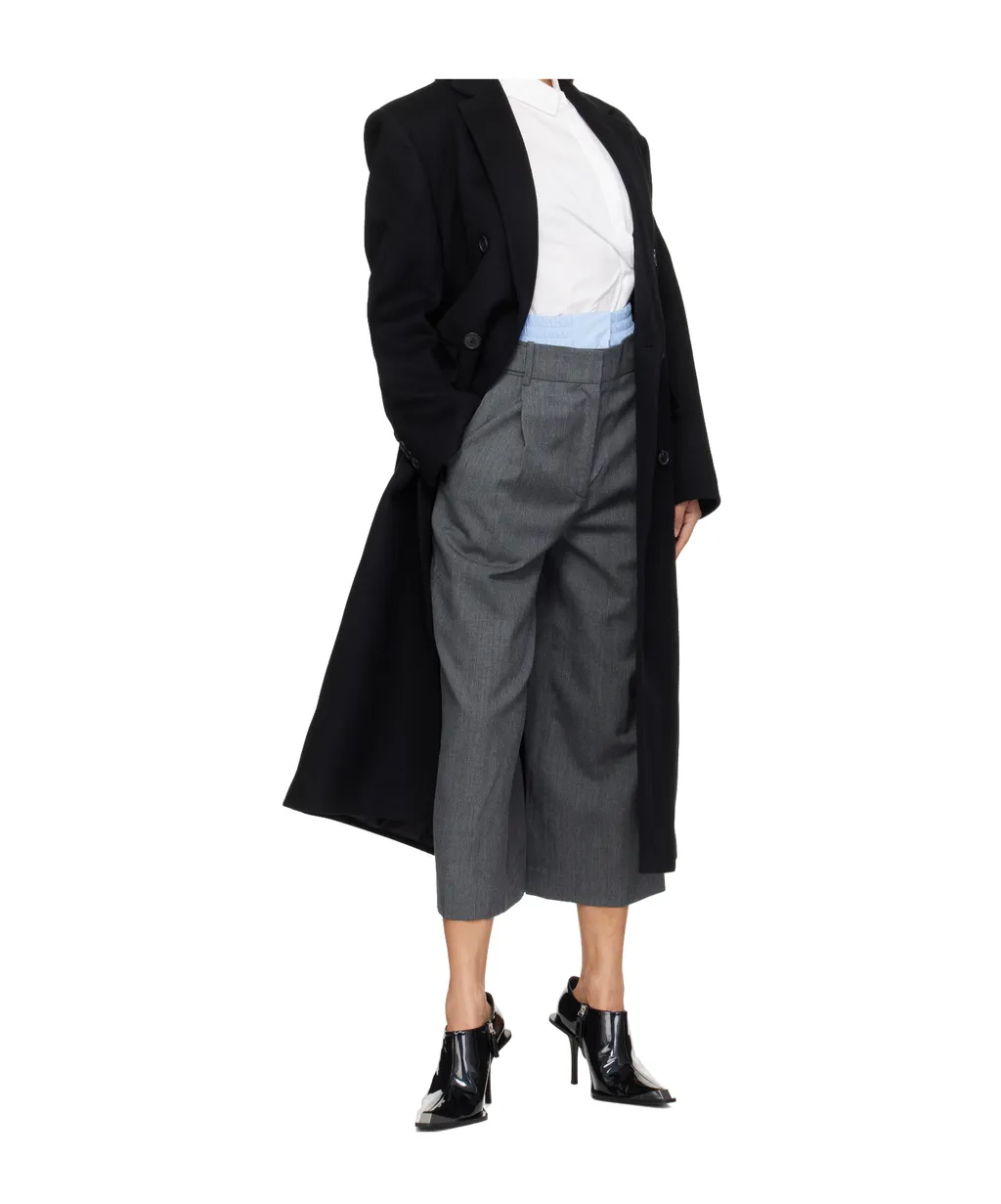 Double Waisted Tucked Trousers