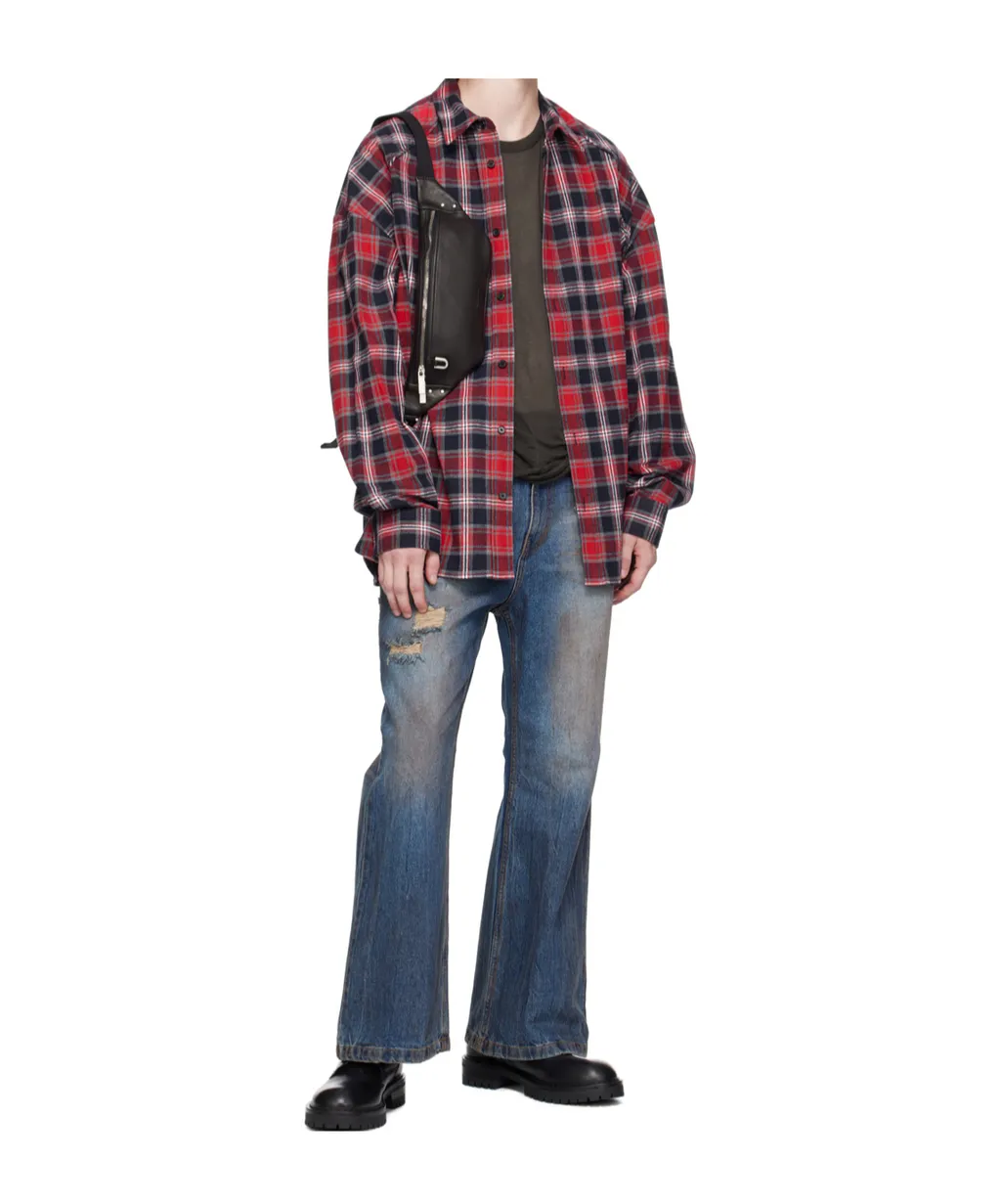Oil Washed Bootcut Jeans