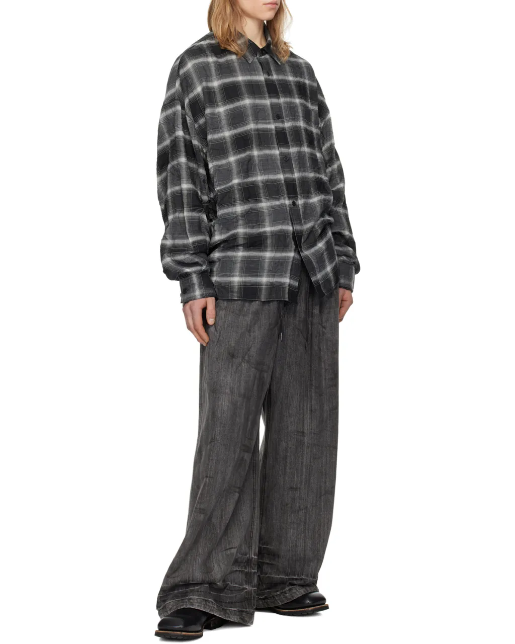 Crinkled Check Shirt