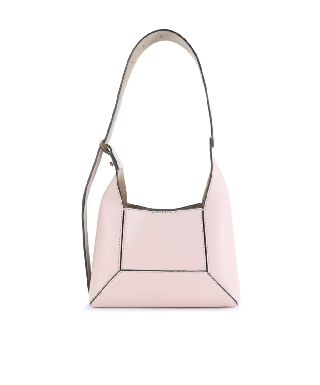 Logo Embossed Buckled Shoulder Bag