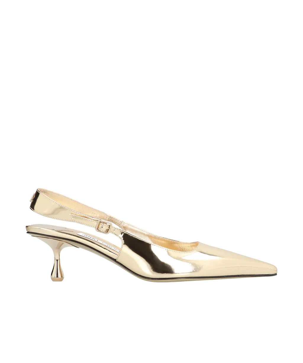 Amel Pointed-Toe Metallic Slingbacks