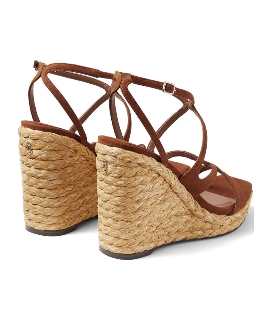 Ayla 110Mm Raffia Wedge Sandals