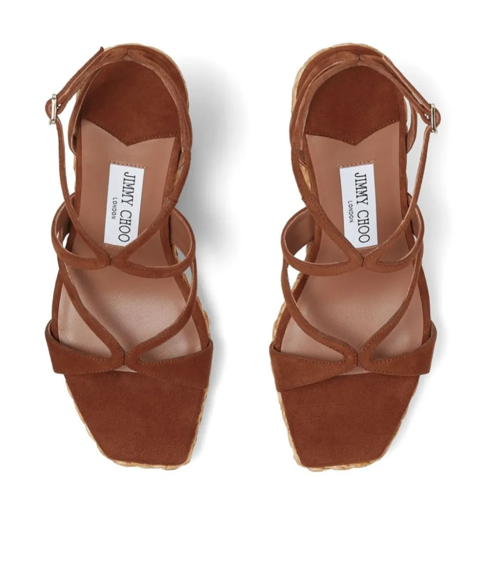 Ayla 110Mm Raffia Wedge Sandals