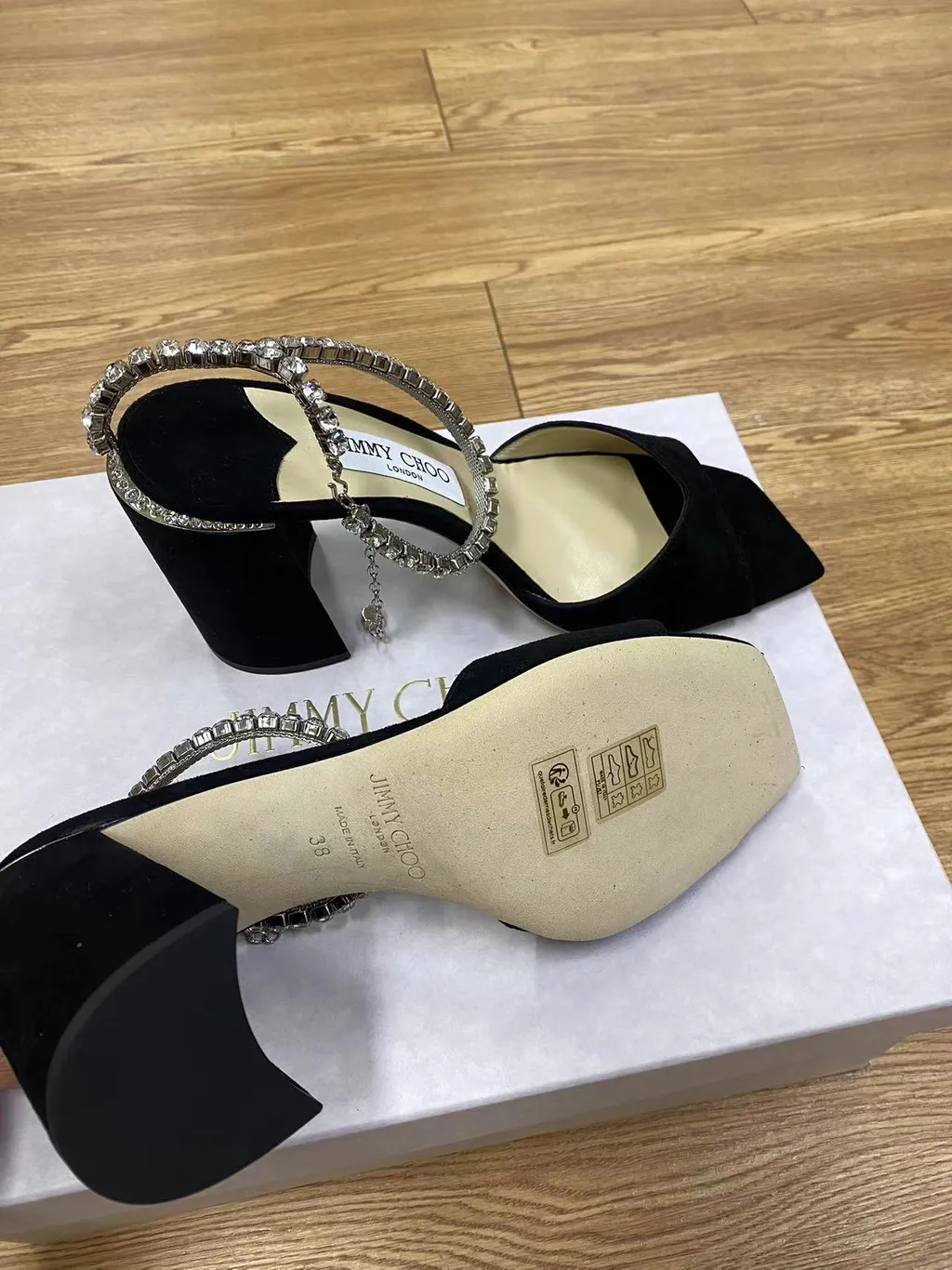 Saeda Rhinestone Tassel High-Heeled Sandals