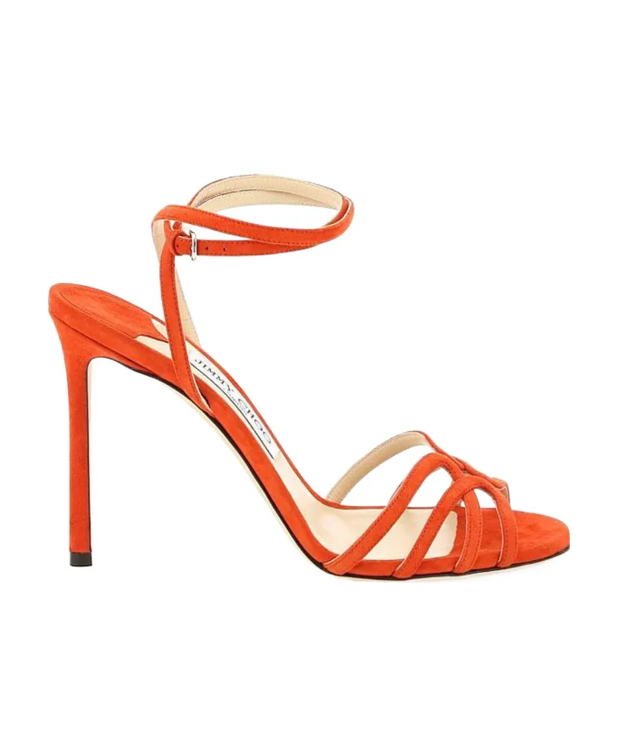 High-Heeled Sandals Wrapped Around Ankle Straps