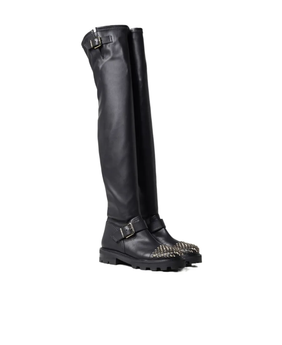 Biker Ii Round Toe Knee-High Boots