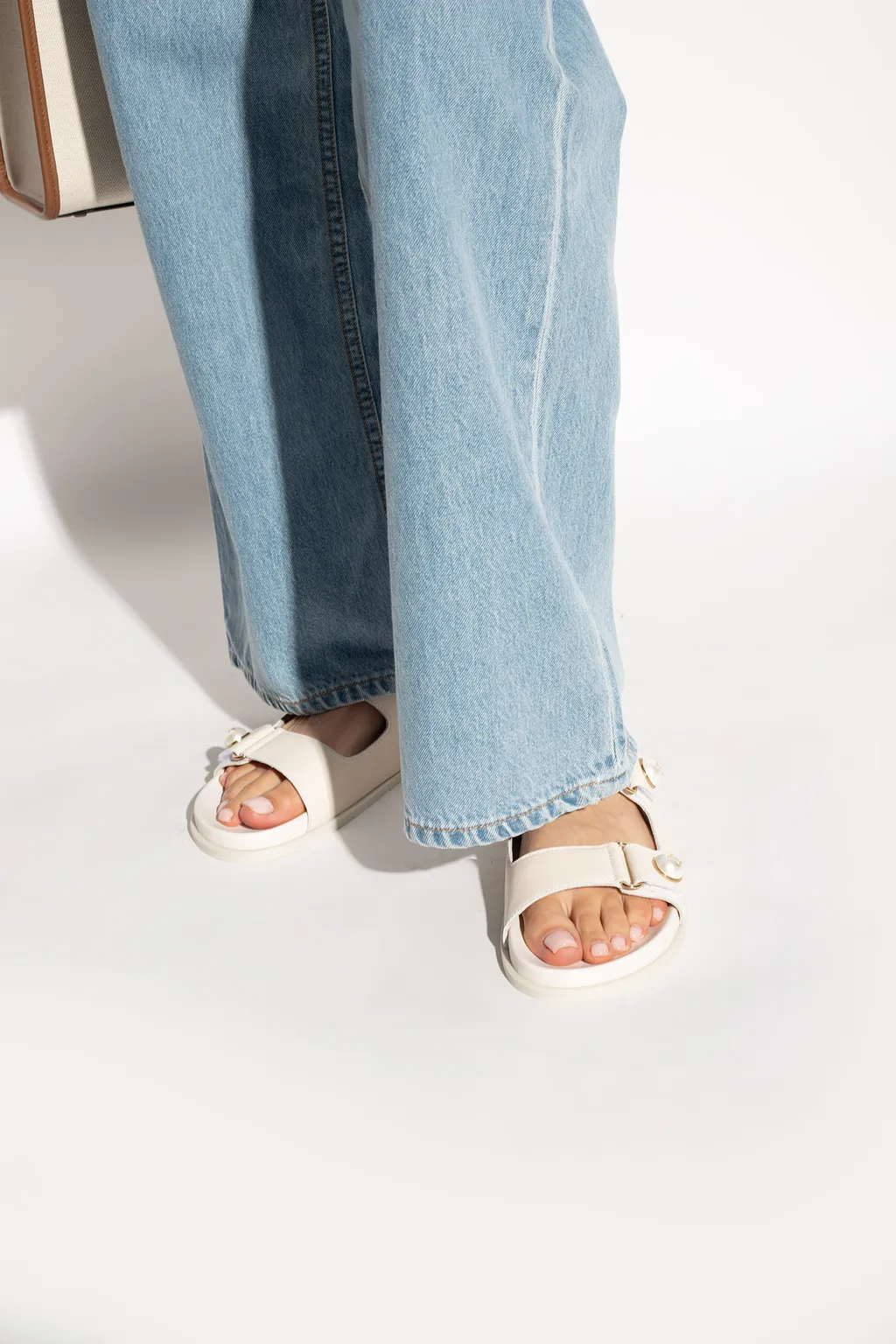 Fayence Pearl-Embellished Slip-On Sandals