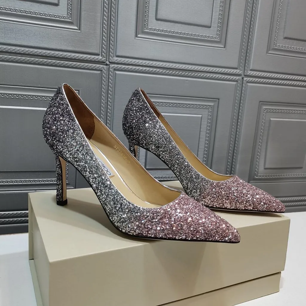 Romy 85Mm Glitter-Embellished Pumps