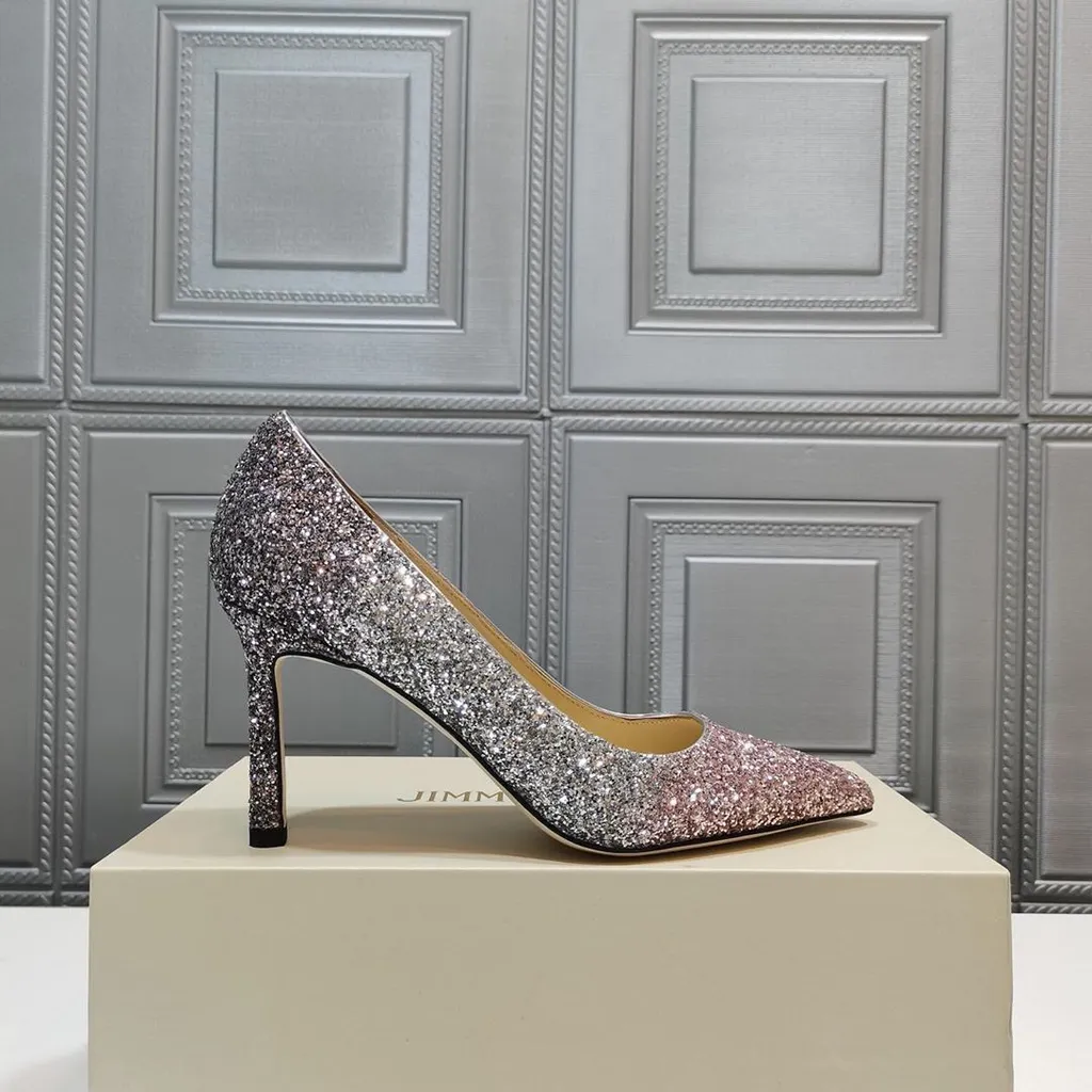 Romy 85Mm Glitter-Embellished Pumps