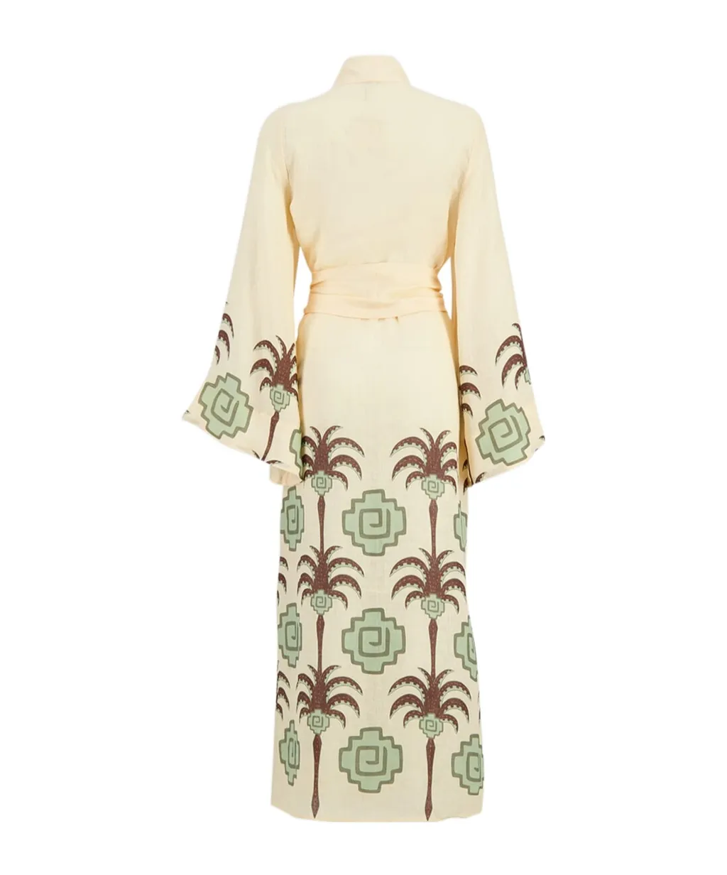 Boa Whisper Palm-Tree Geometric-Print Robe