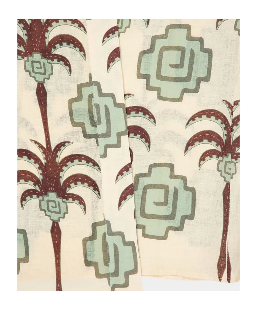 Boa Whisper Palm-Tree Geometric-Print Robe