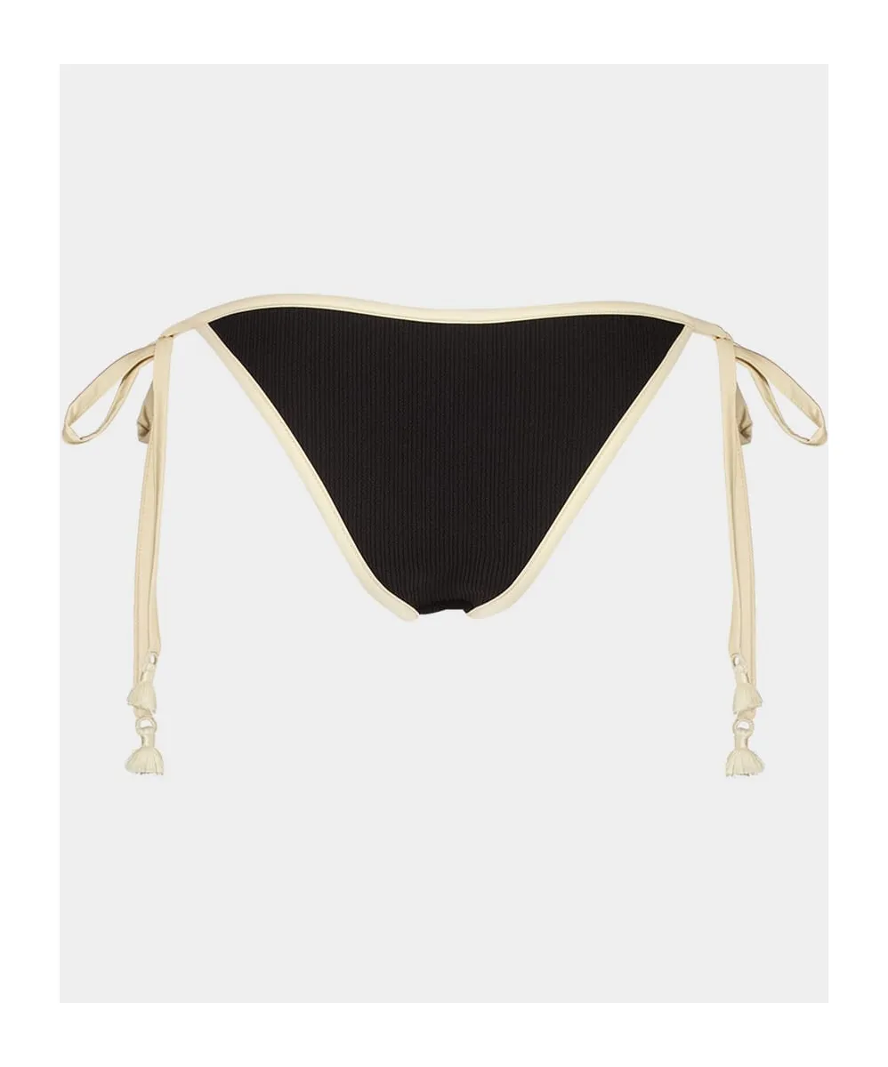 Ribbed-Trim Bikini Bottom