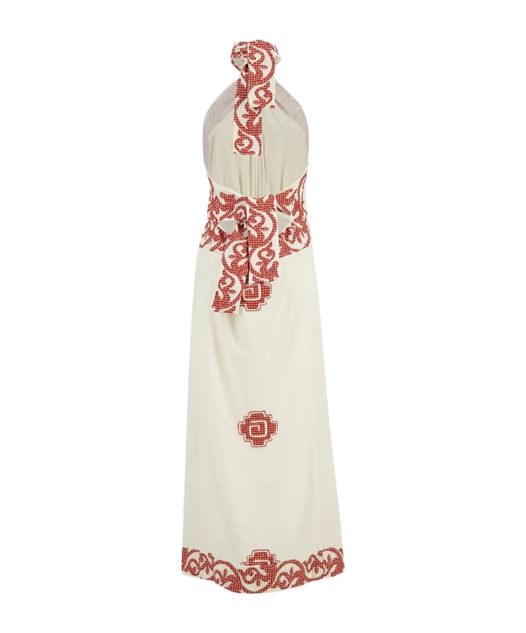 Halterneck Embroidered Dress