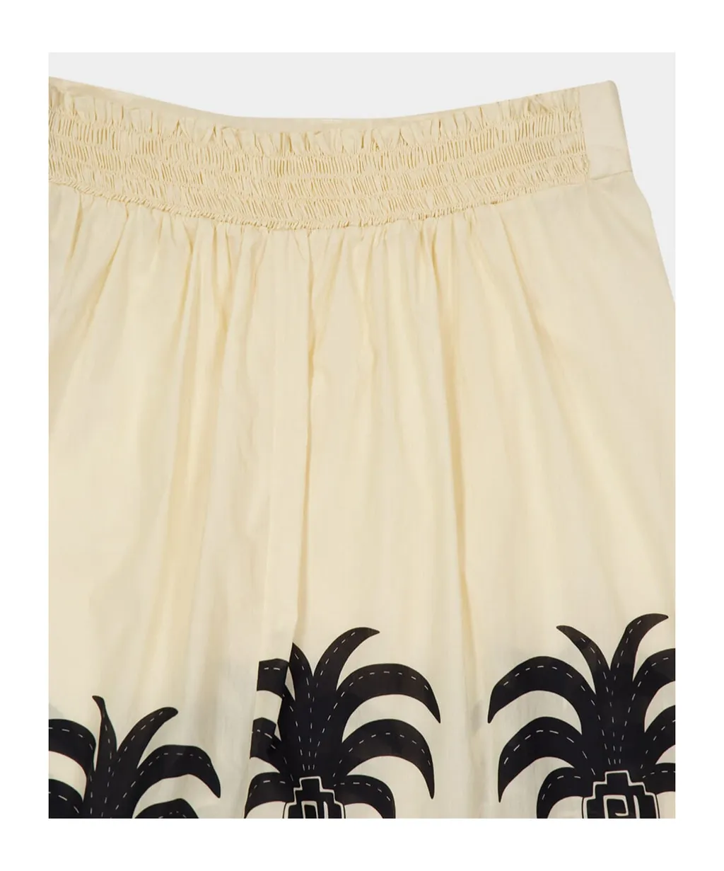 Palm-Print Wrap Maxi Skirt
