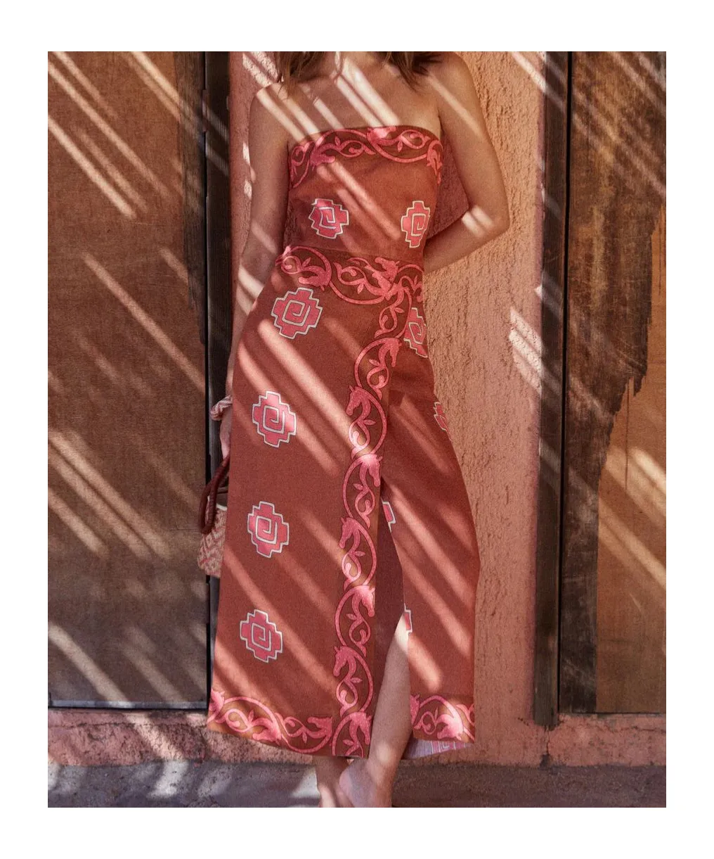 Strapless Linen Dress