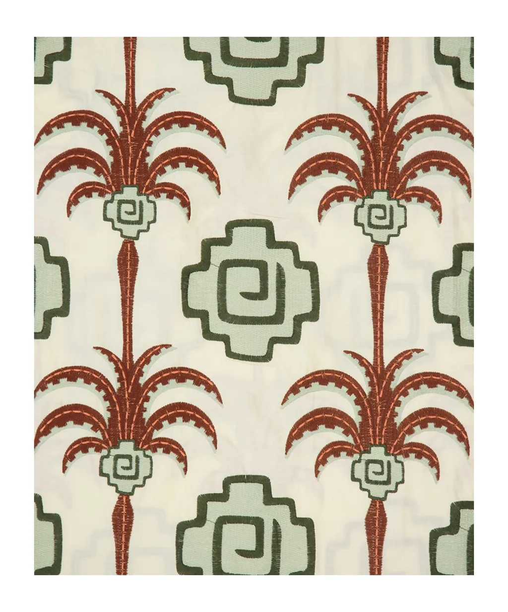 Tributaries Palm-Tree Embroidered Cut-Out Maxi Dress