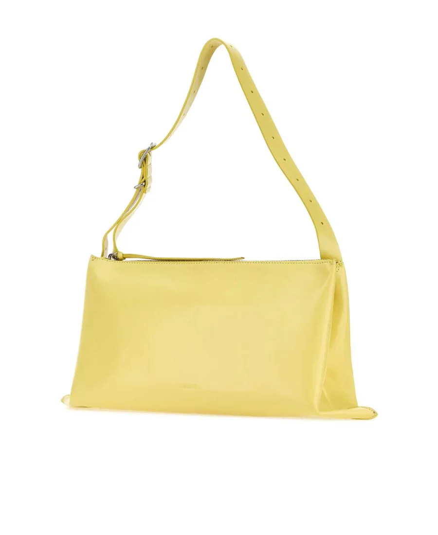 Folded Edge Zipped Medium Shoulder Bag