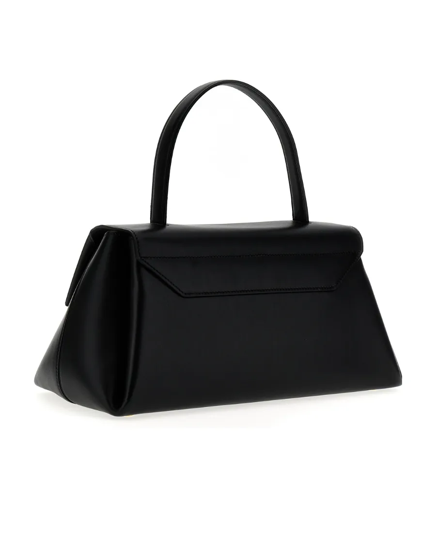 Almond Foldover Top Handle Bag
