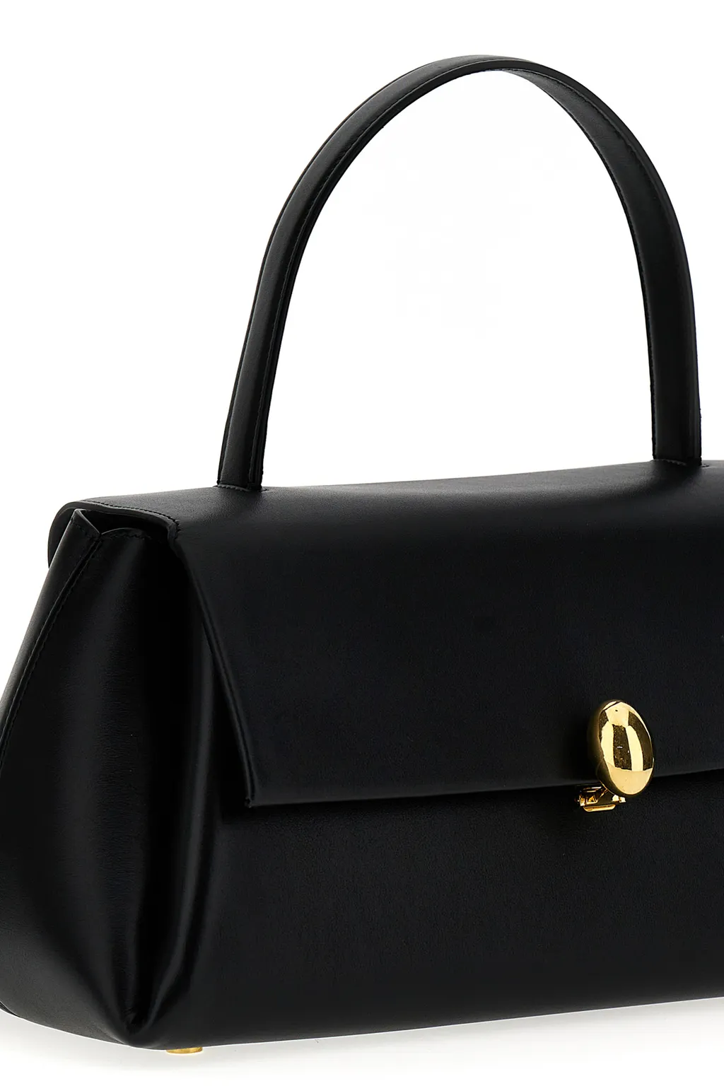 Almond Foldover Top Handle Bag