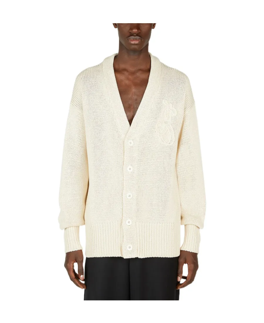 Logo Intarsia Knitted Cardigan