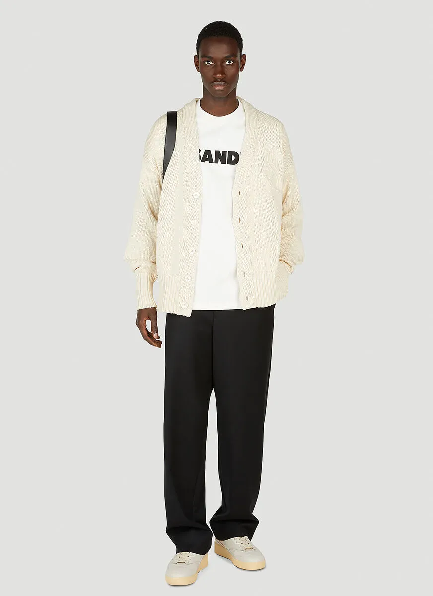 Logo Intarsia Knitted Cardigan