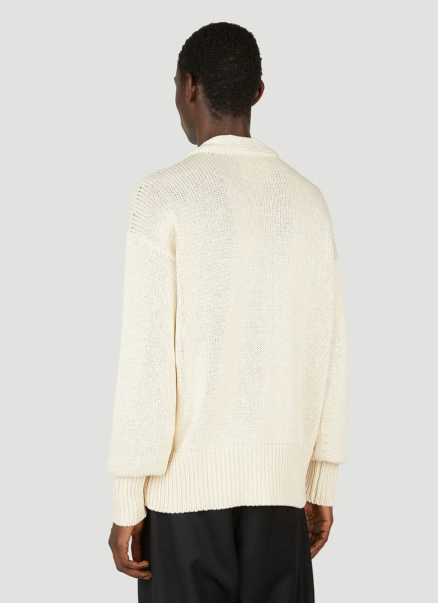 Logo Intarsia Knitted Cardigan