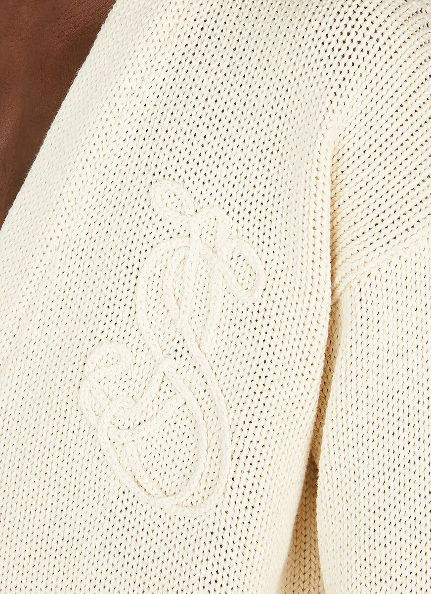 Logo Intarsia Knitted Cardigan