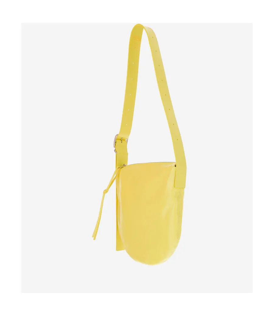 Crinkled Finish Zipped Shoulder Bag