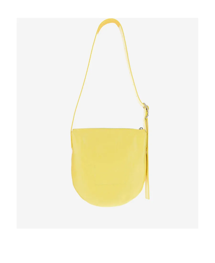 Crinkled Finish Zipped Shoulder Bag