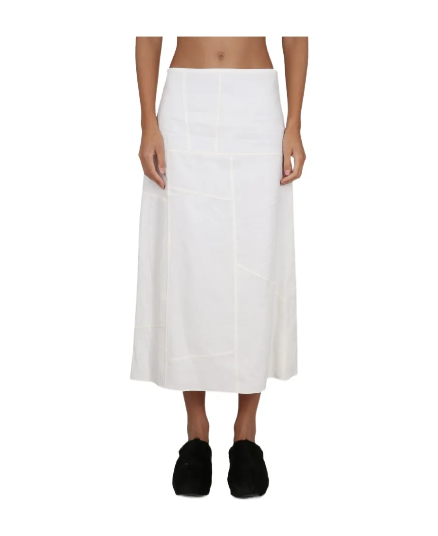 High-Waist Flared Midi Skirt