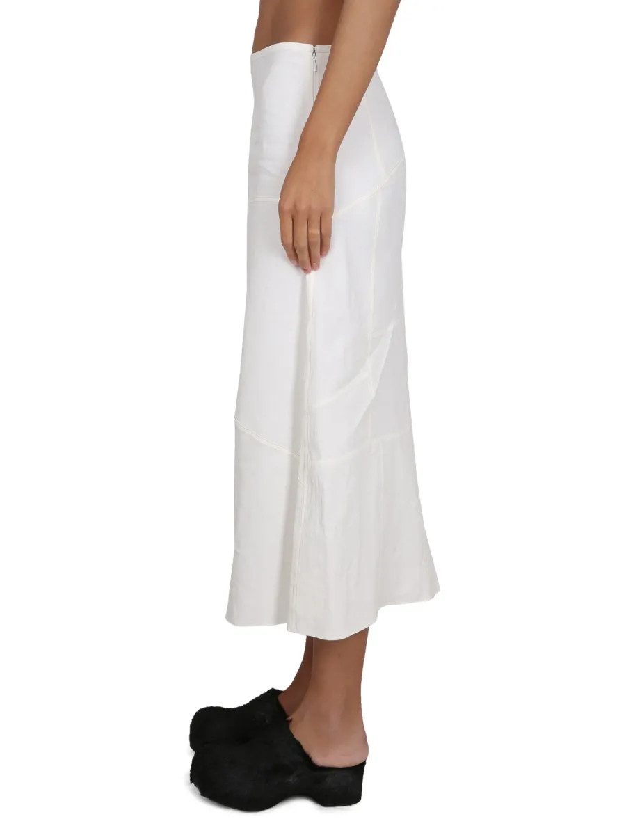 High-Waist Flared Midi Skirt