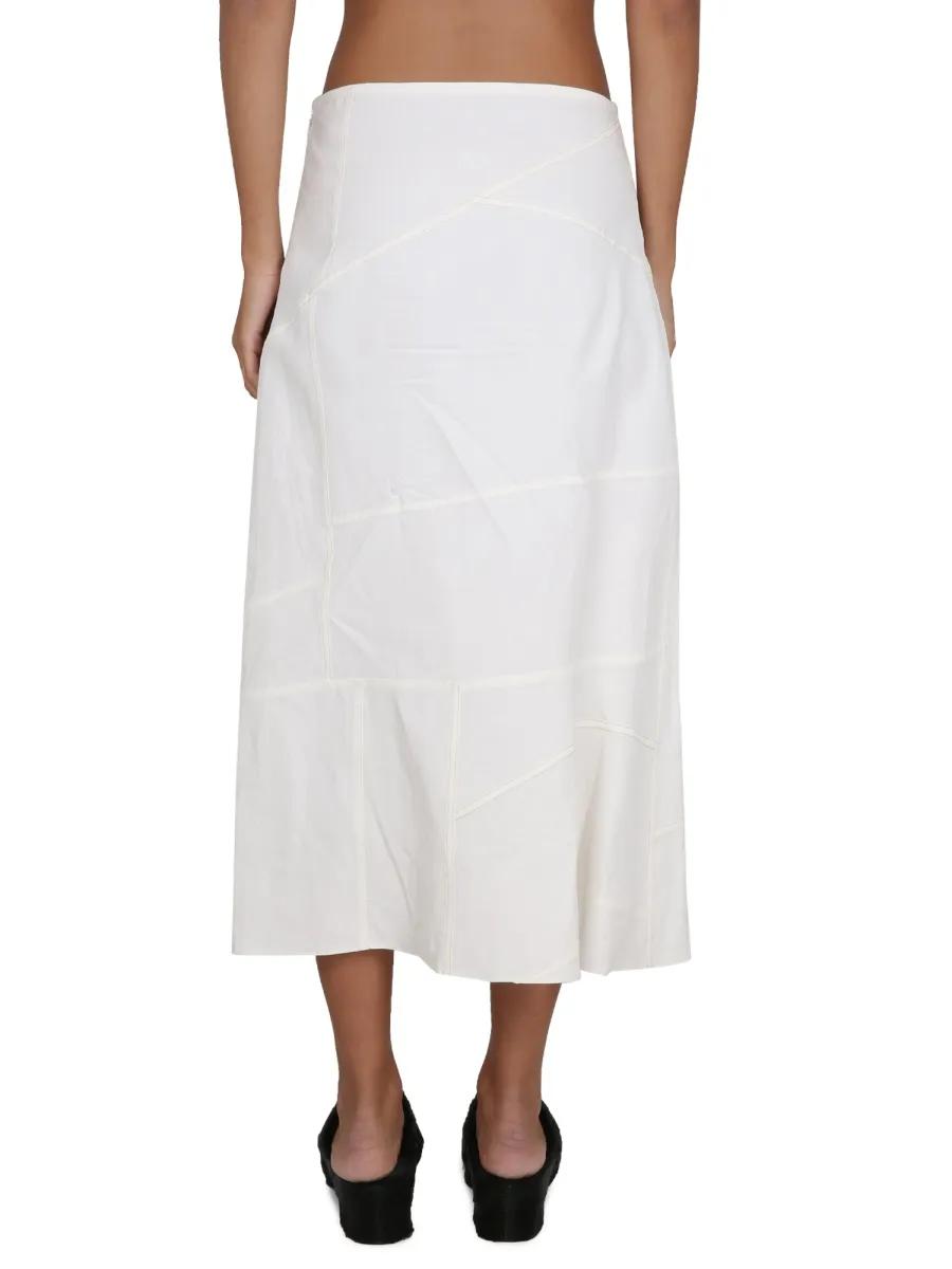 High-Waist Flared Midi Skirt