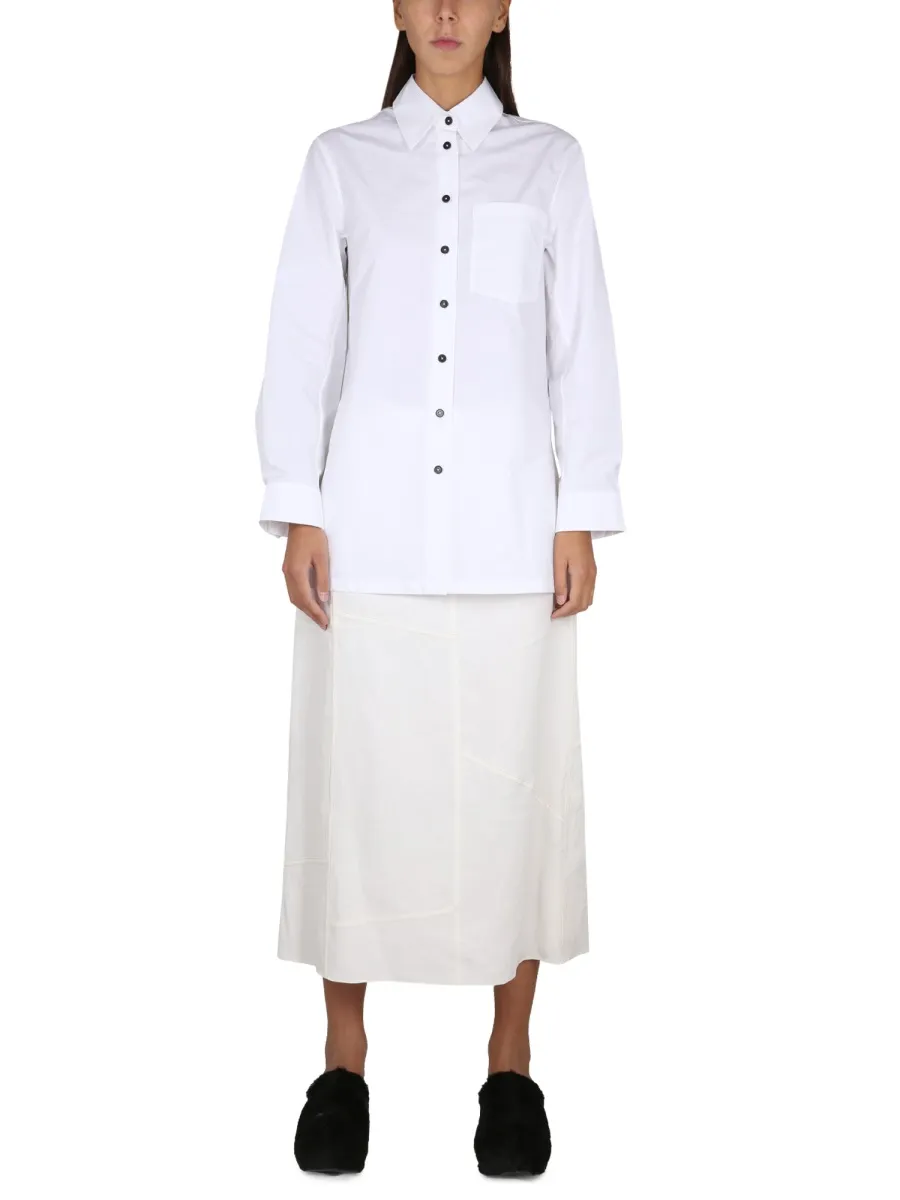 High-Waist Flared Midi Skirt