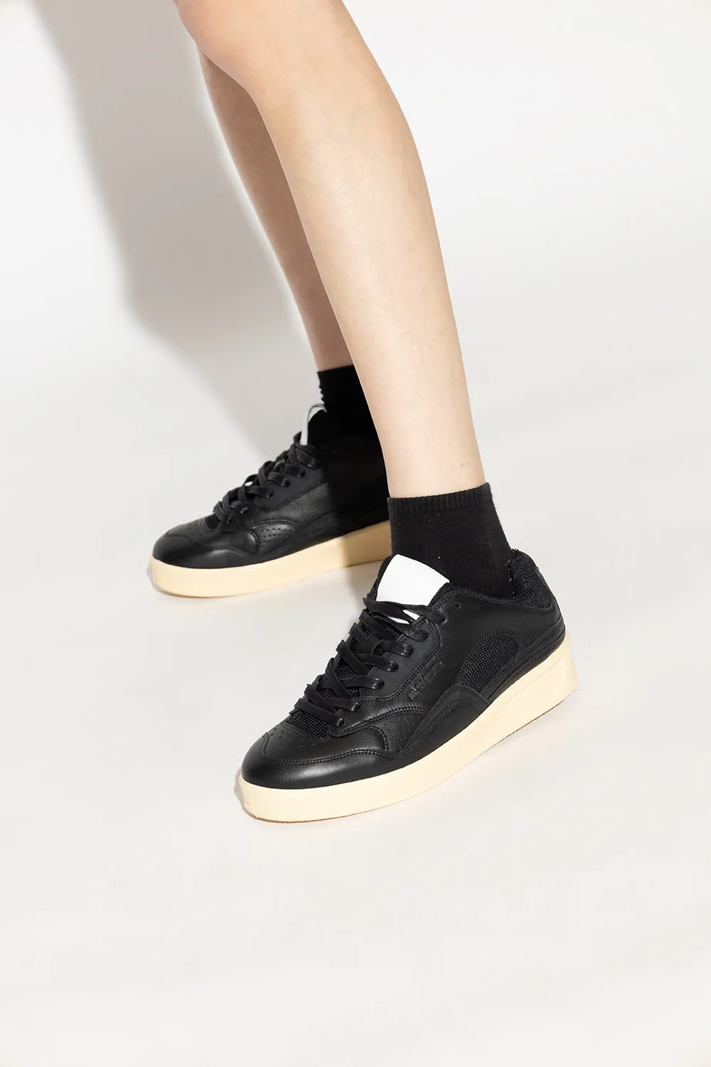 Round-Toe Lace-Up Sneakers