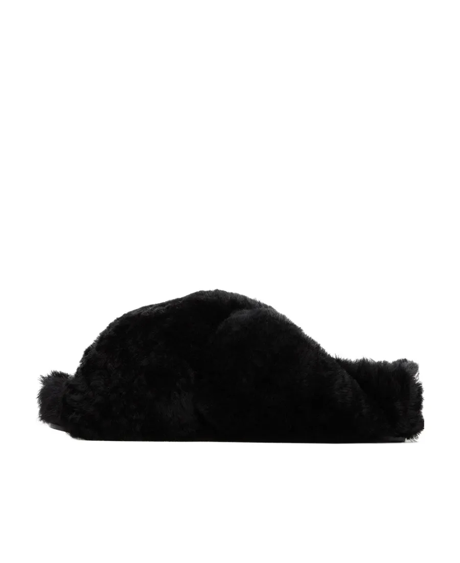 Shearling Crossover Slides