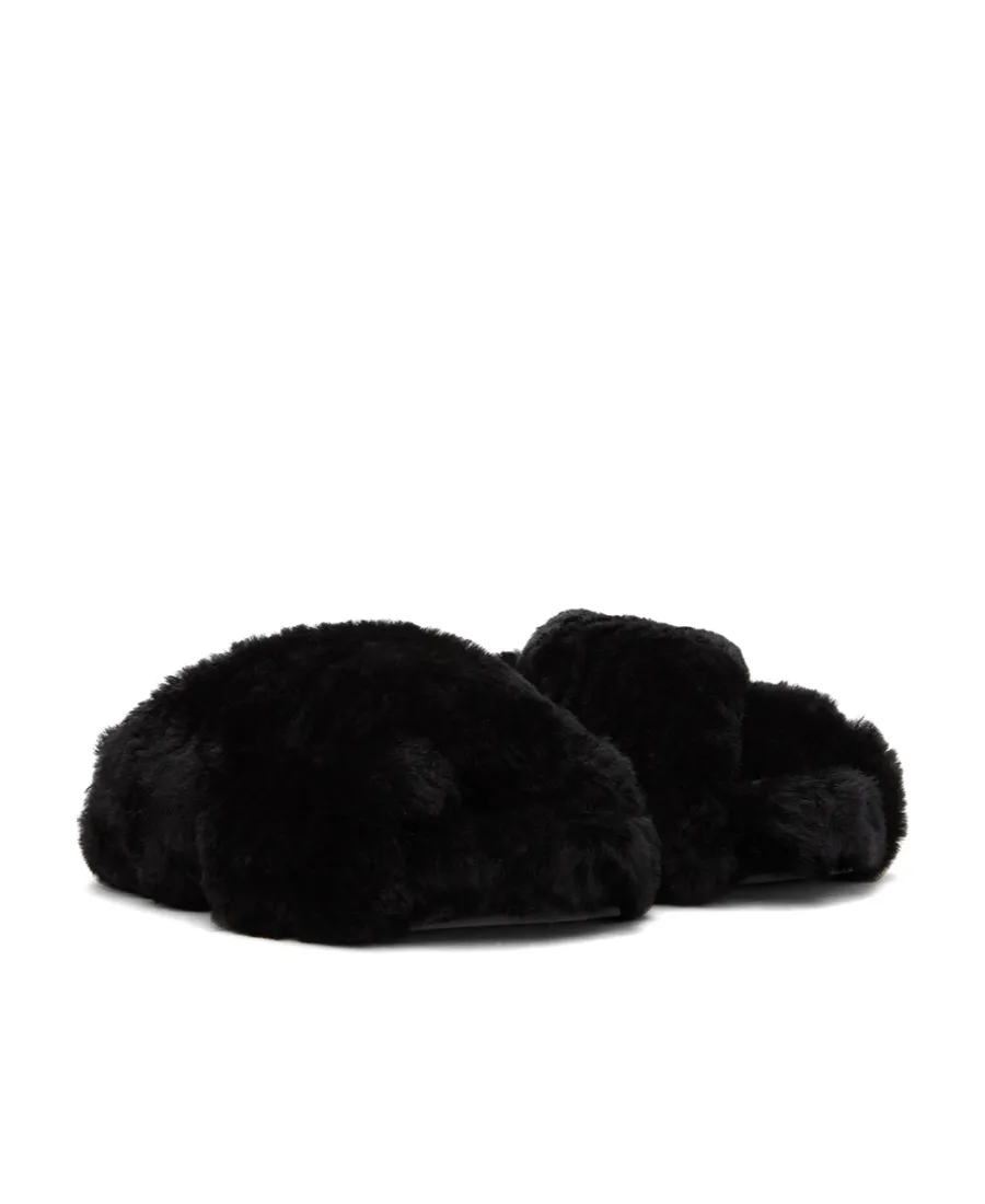 Shearling Crossover Slides