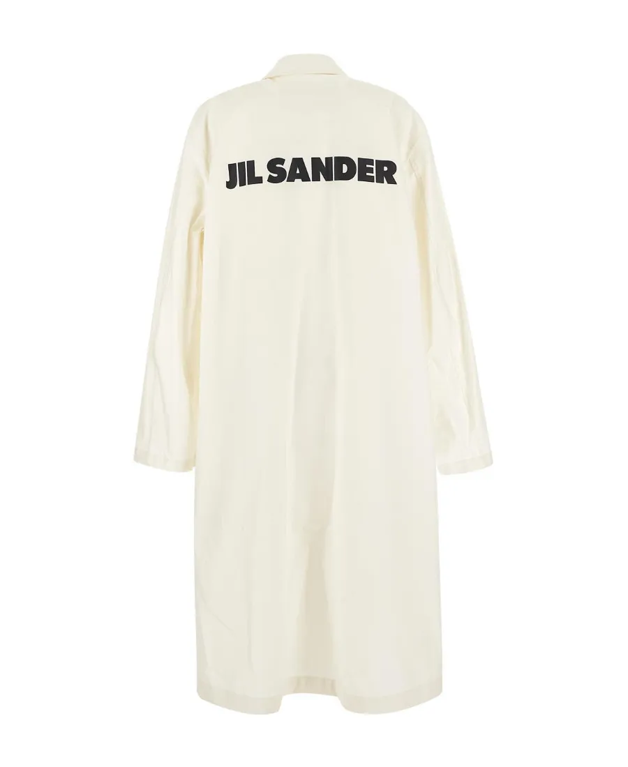 Logo-Print Single-Breasted Coat