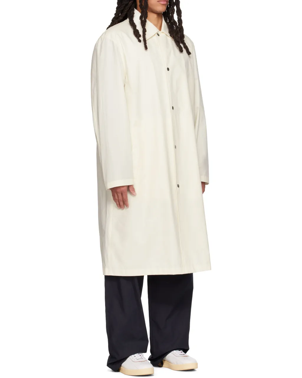 Logo-Print Single-Breasted Coat