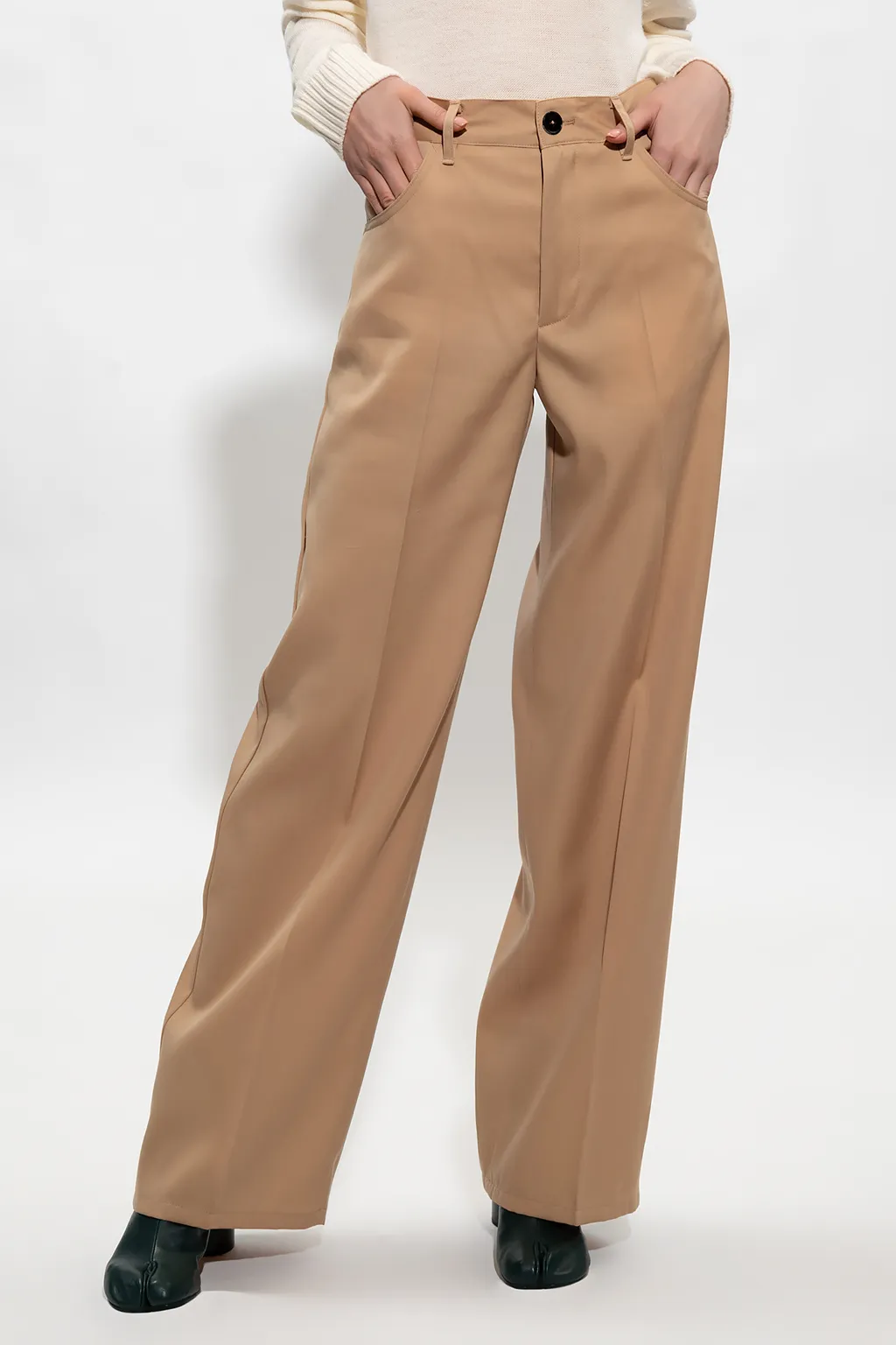 High Waist Straight Leg Trousers