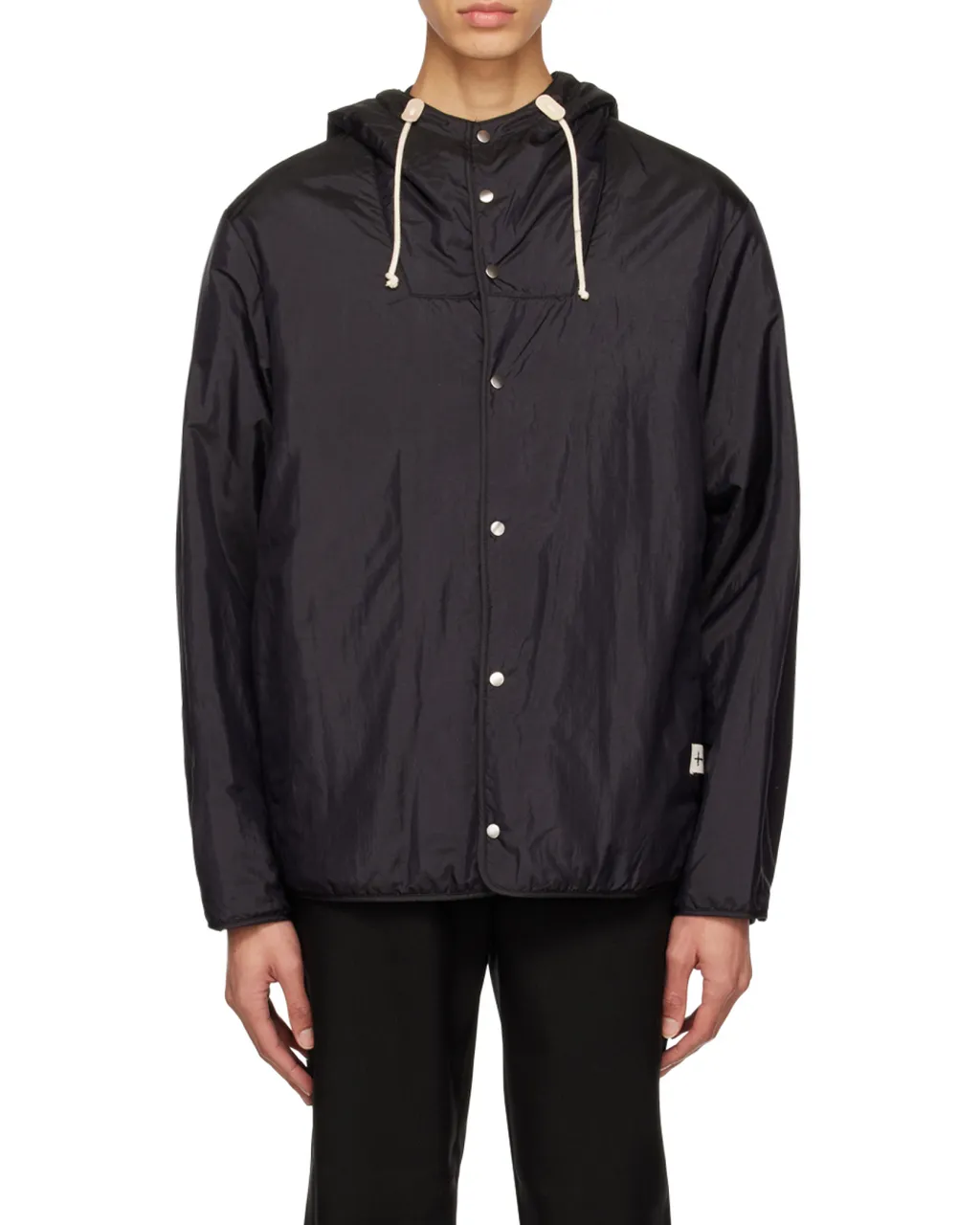 Press-Stud Fastened Hooded Jacket