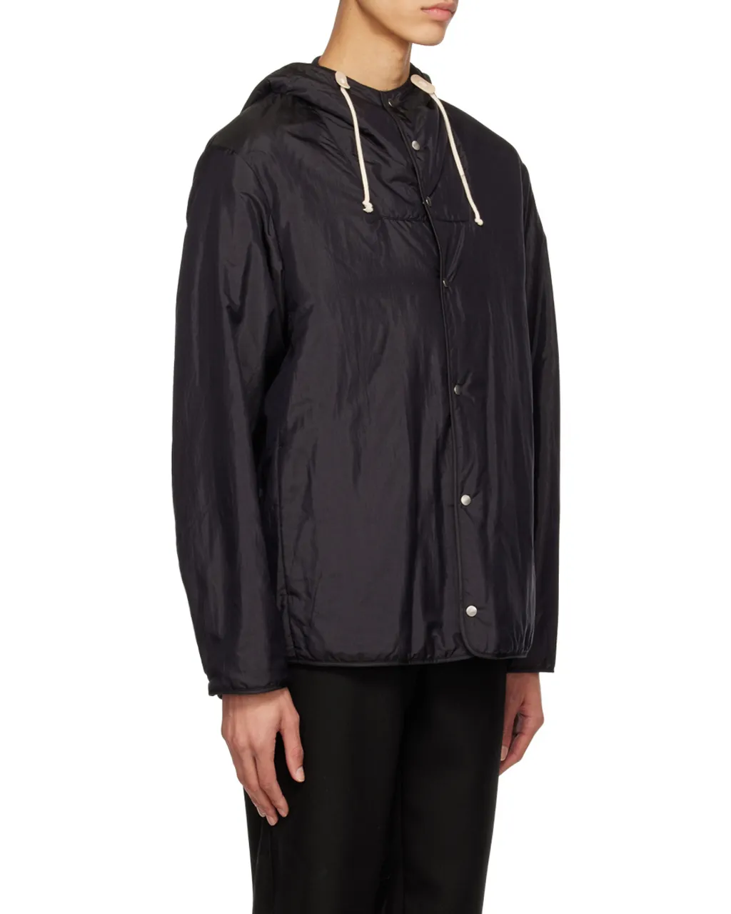 Press-Stud Fastened Hooded Jacket