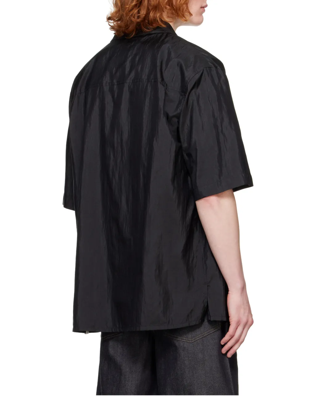 Short-Sleeved Satin Shirt