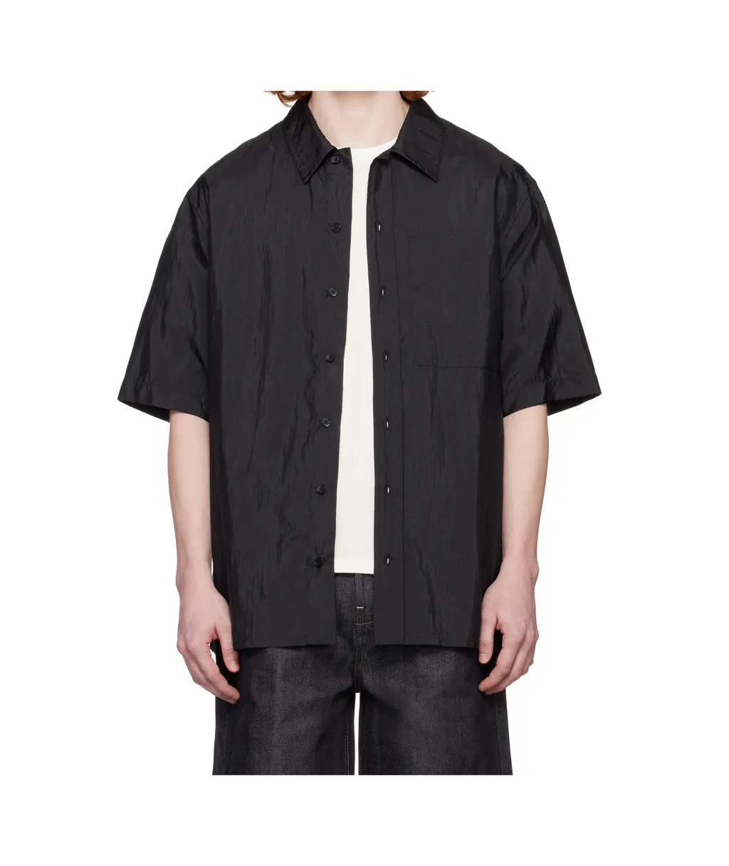 Short-Sleeved Satin Shirt