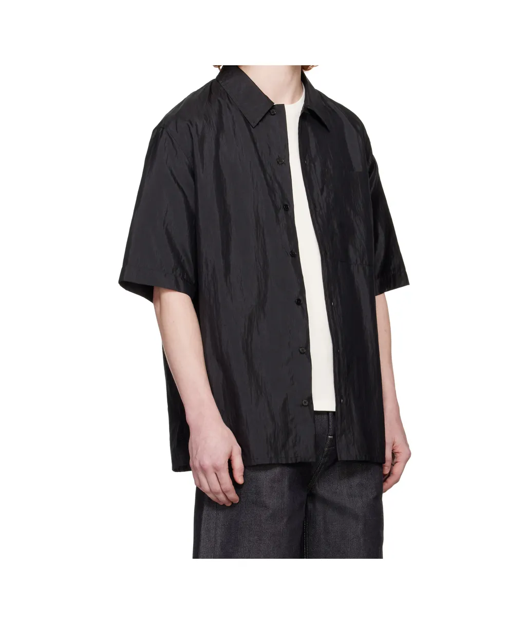 Short-Sleeved Satin Shirt