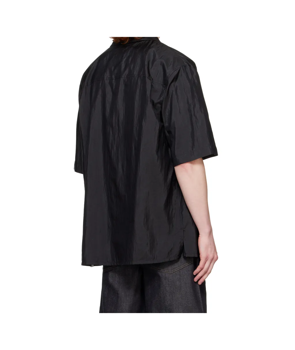 Short-Sleeved Satin Shirt
